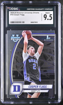 2024-25 Topps Bowman Chrome University Cooper Flagg #16 1st CGC 9.5 Mint+