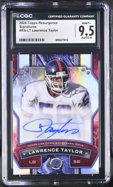 2024 Topps Resurgence Football RS-LT Lawrence Taylor Auto Graded CGC 9.5 Mint+