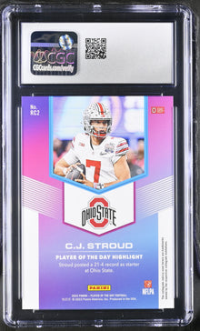 2023 Panini POTD Football RC2 C. J. Stroud Purple 11/25 CGC 9 Mint