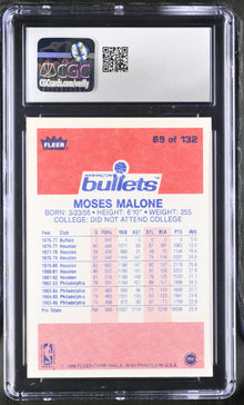 1986-87 Fleer Basketball #69 Moses Malone CGC 8.5 NM/Mint+