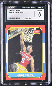 1986-87 Fleer Basketball #31 Julius Erving CGC 6 EX/NM