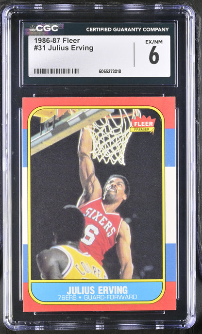 1986-87 Fleer Basketball #31 Julius Erving CGC 6 EX/NM