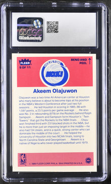 1986-87 Fleer Basketball Sticker #9 Akeem Olajuwon CGC 5.5 Excellent+