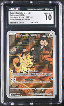 Pokemon Team Rocket's Meowth - 203/182 - SV10 DRI CGC 10 Gem Mint