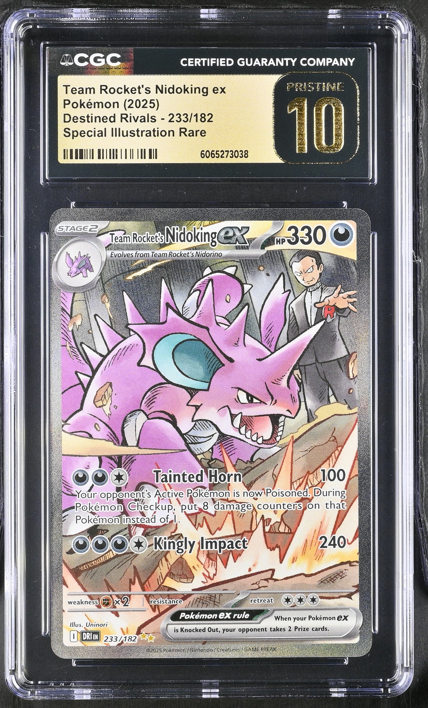 Pokemon Team Rocket's Nidoking ex (233/182) [S&V: Destined Rivals] CGC 10 Pristine