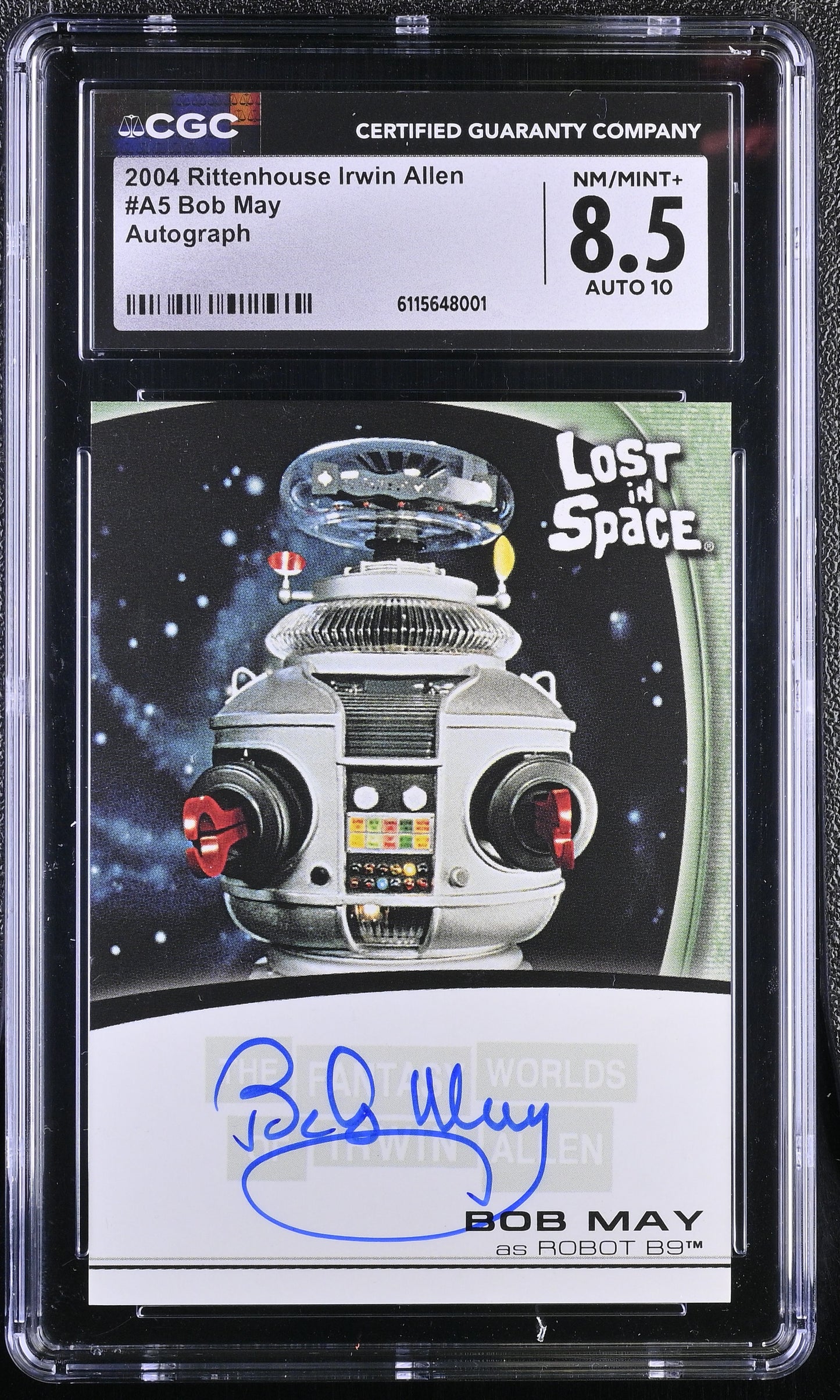 2004 Rittenhouse Lost in Space Bob May Autograph Card A5 Graded CGC 8.5 NM/Mint+