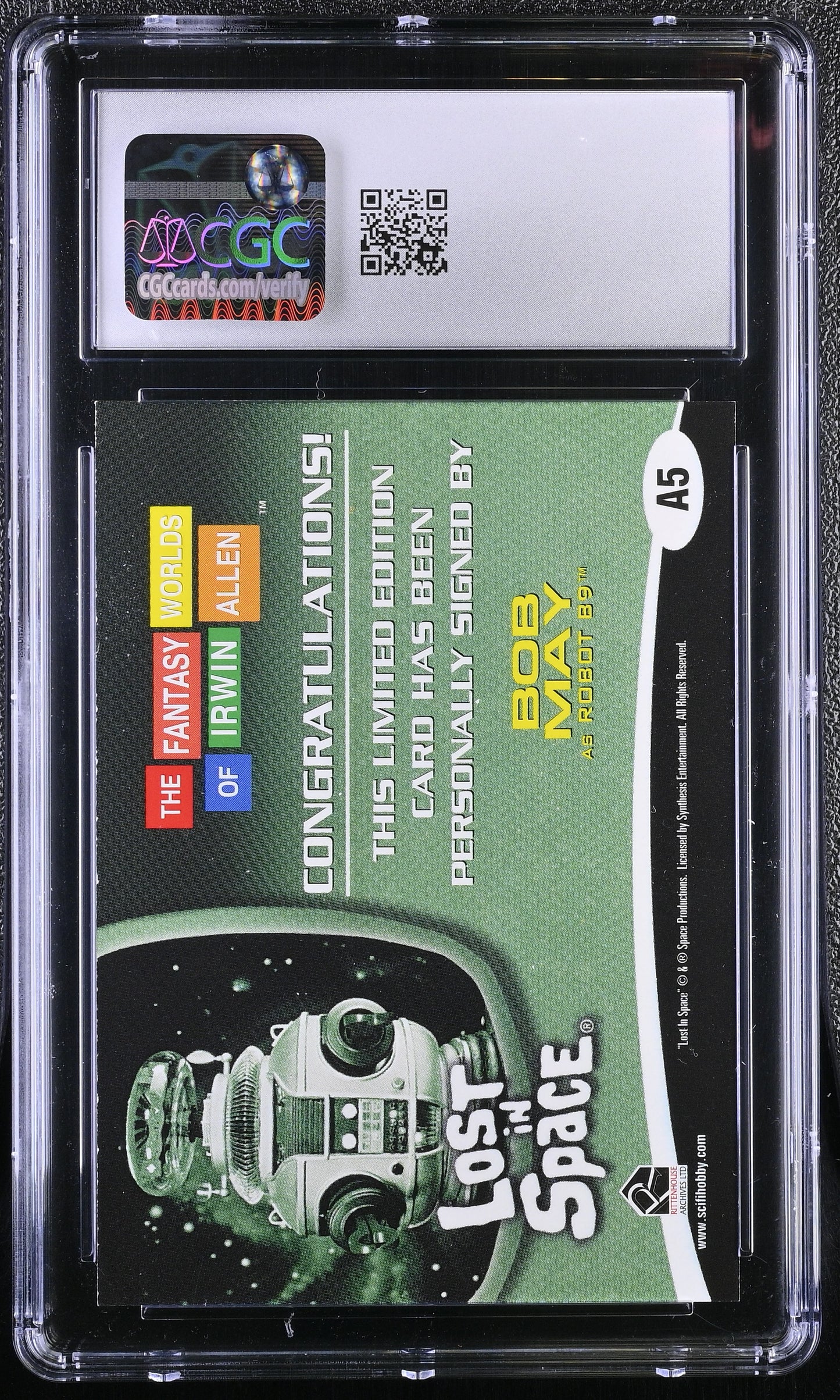2004 Rittenhouse Lost in Space Bob May Autograph Card A5 Graded CGC 8.5 NM/Mint+