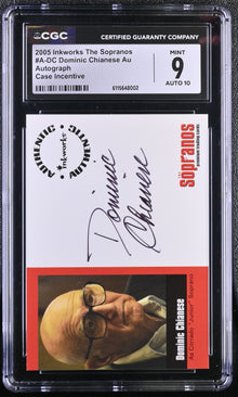 2004 Inkworks Sopranos A-DC Dominic Chianese Autograph Card CGC 9 Mint