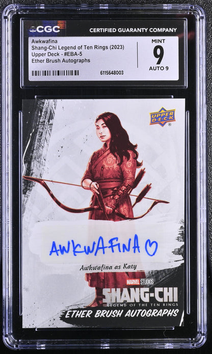 2023 Upper Deck Marvel Shang-Chi EBA-5 Awkwafina as Katy Autograph Card CGC 9 Mint