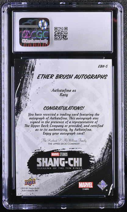2023 Upper Deck Marvel Shang-Chi EBA-5 Awkwafina as Katy Autograph Card CGC 9 Mint