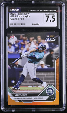 2025 Topps Now Josh Naylor Card 865 Orange Foil 15/25 CGC 7.5 NM+