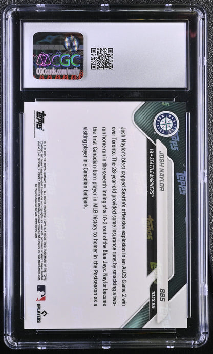 2025 Topps Now Josh Naylor Card 865 Orange Foil 15/25 CGC 7.5 NM+