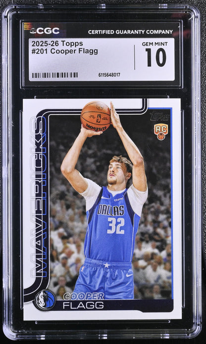 2025-26 Topps Basketball Cooper Flagg #201 CGC 10 Gem Mint RC #17