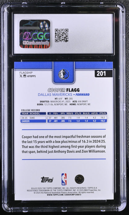 2025-26 Topps Basketball Cooper Flagg #201 CGC 10 Gem Mint RC #17
