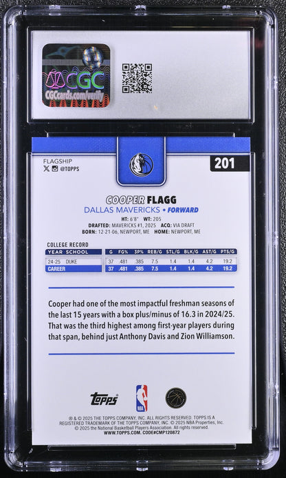 2025-26 Topps Basketball Cooper Flagg #201 CGC 10 Gem Mint RC #18