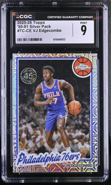 2025-26 Topps Basketball #TC-CE VJ Edgecombe Silver Pack CGC 9 Mint Chrome RC #23