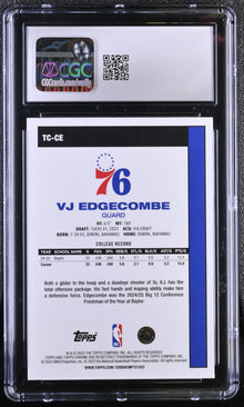 2025-26 Topps Basketball #TC-CE VJ Edgecombe Silver Pack CGC 9 Mint Chrome RC #23