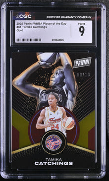 2025 Panini WNBA Player Day #61 Tamika Catchings CGC 9 Mint Gold Foil 08/10