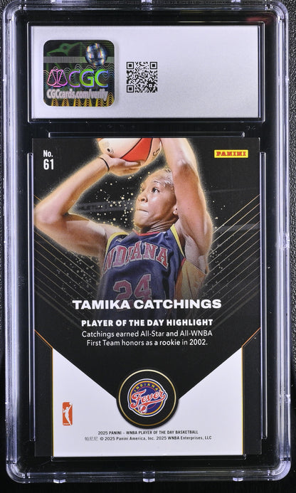 2025 Panini WNBA Player Day #61 Tamika Catchings CGC 9 Mint Gold Foil 08/10