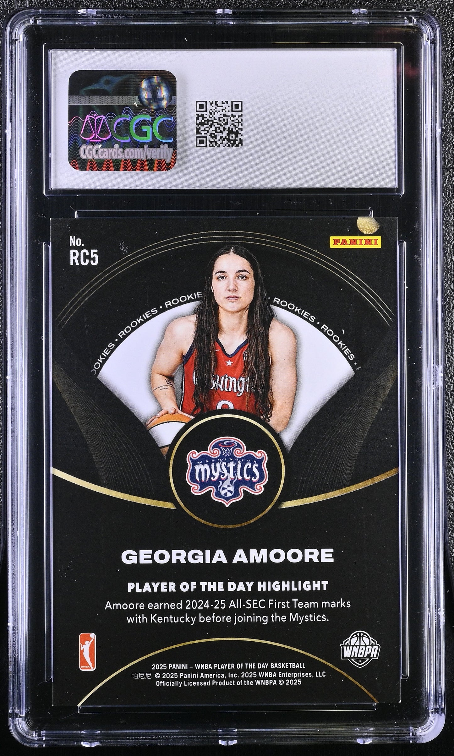 2025 Panini WNBA Player Day #RC5 Georgia Amoore CGC 9 Mint Green Foil 1/5 RC