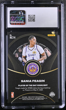 2025 Panini WNBA Player Day #RC14 Sania Feagin CGC 9.5 Mint+ Gold Foil 9/10 RC
