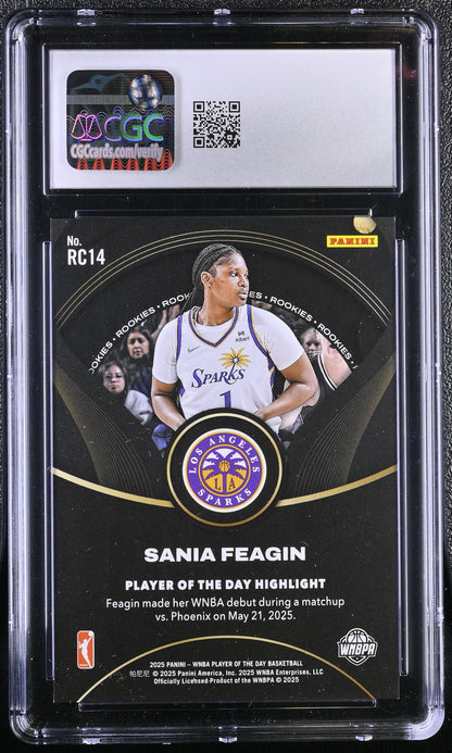 2025 Panini WNBA Player Day #RC14 Sania Feagin CGC 9.5 Mint+ Gold Foil 9/10 RC