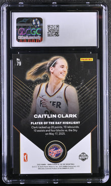 2025 Panini WNBA Player Day #79 Caitlin Clark CGC 8 NM/Mint Blue Foil 31/50