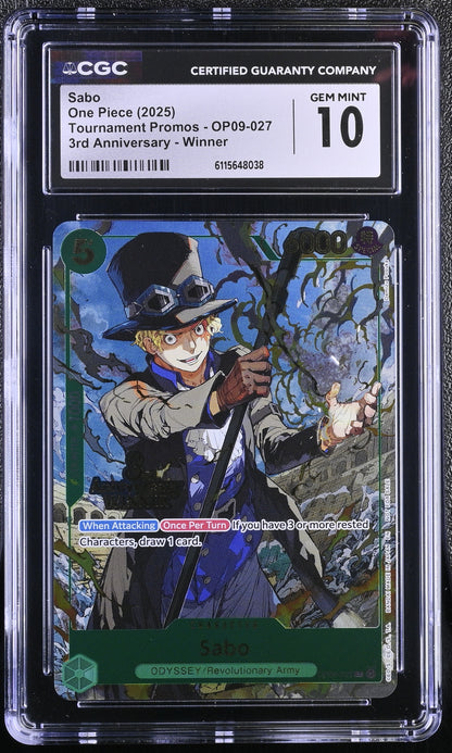 One Piece Sabo (OP09-027) 3rd Anniversary Winner CGC 10 Gem Mint