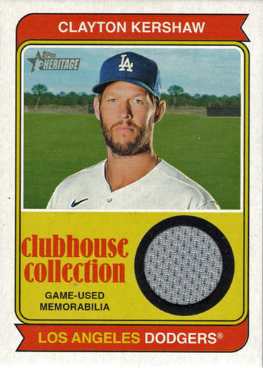 2023 Topps Heritage Baseball Clubhouse Collection Relic Card CCR-CK Clayton Kershaw