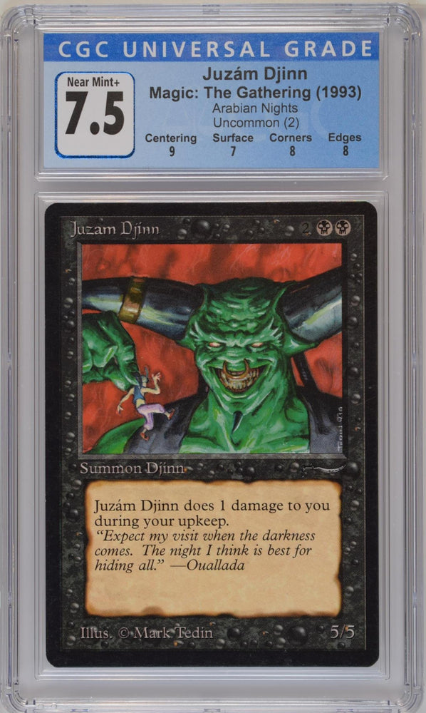 Magic: the Gathering MTG Juzam Djinn [Arabian Nights] Graded CGC 7.5 Near Mint+