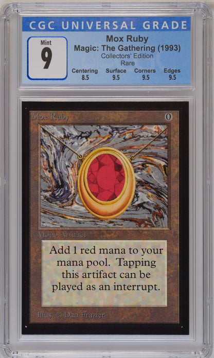Magic: The Gathering MTG Mox Ruby [Collectors' Edition] Graded CGC 9 Mint