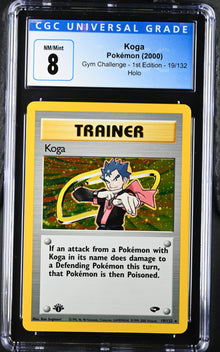Pokémon Koga (19/132) [Gym Challenge] Graded CGC 8 NM/Mint 1st Edition Holofoil