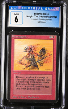 Magic: The Gathering MTG Disintegrate [Alpha Edition] Graded CGC 6 Ex/NM