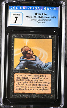 Magic: The Gathering MTG Drain Life [Alpha Edition] Graded CGC 7 Near Mint