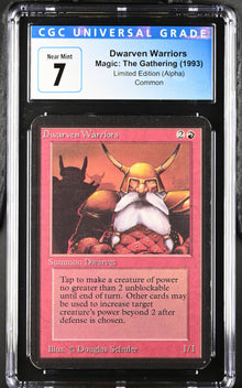 Magic: the Gathering MTG Dwarven Warriors [Alpha Edition] Graded 7 Near Mint