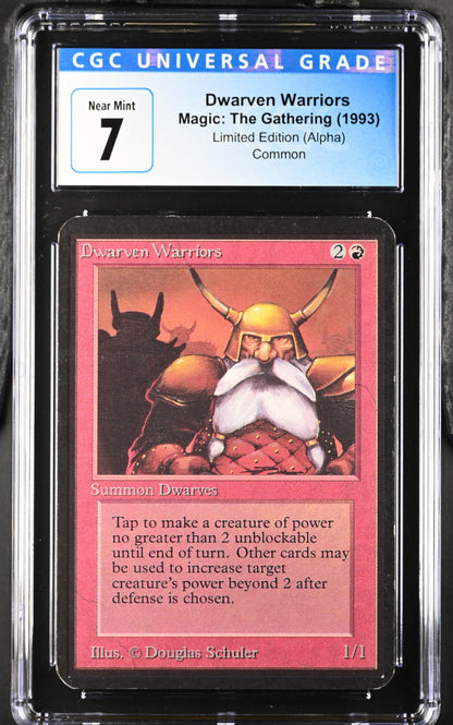 Magic: the Gathering MTG Dwarven Warriors [Alpha Edition] Graded 7 Near Mint