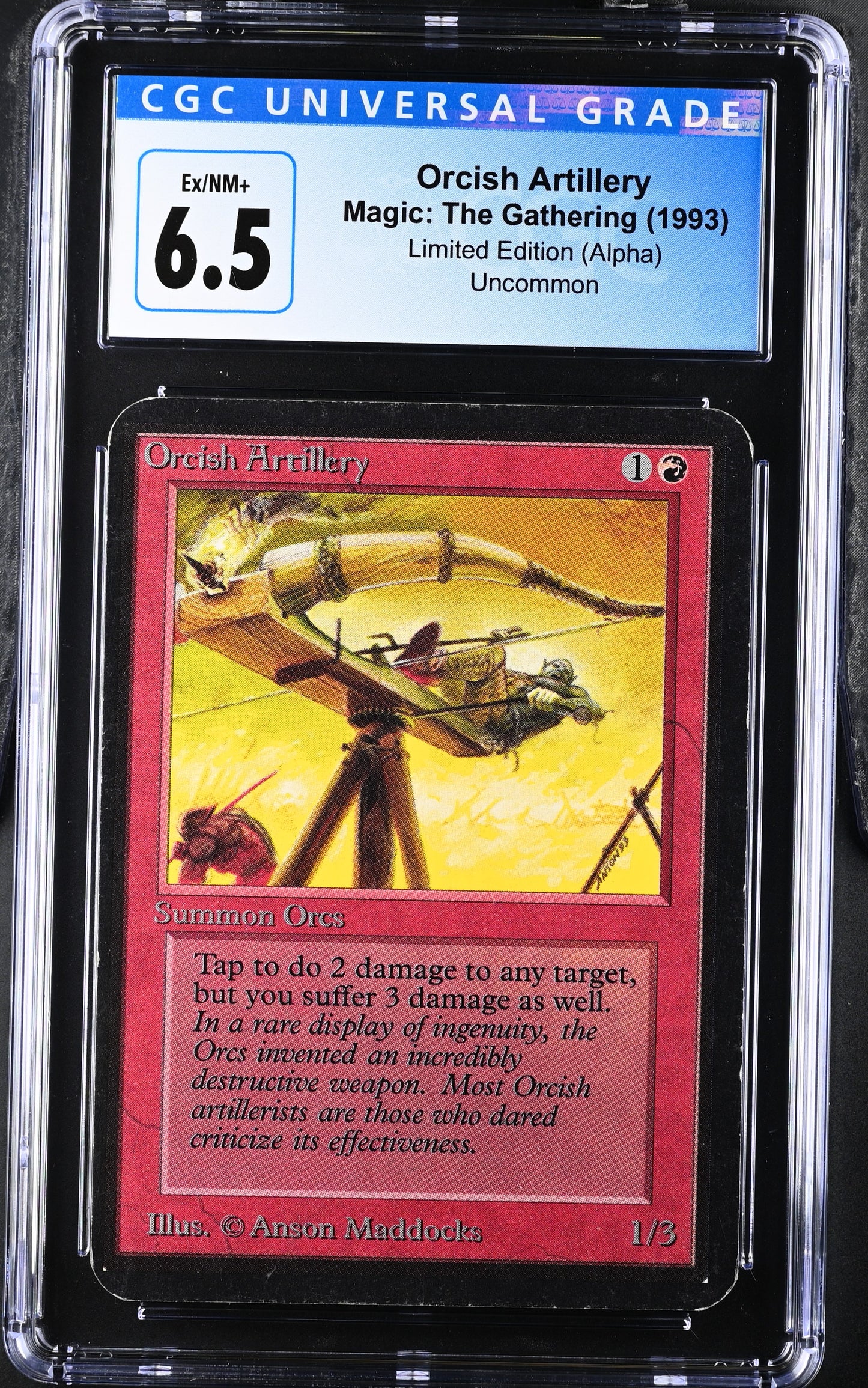 Magic: The Gathering MTG Orcish Artillery [Alpha Edition] Graded CGC 6.5 Ex/NM+