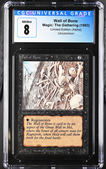 Magic: The Gathering MTG Wall of Bone [Alpha Edition] Graded CGC 8 NM/Mint