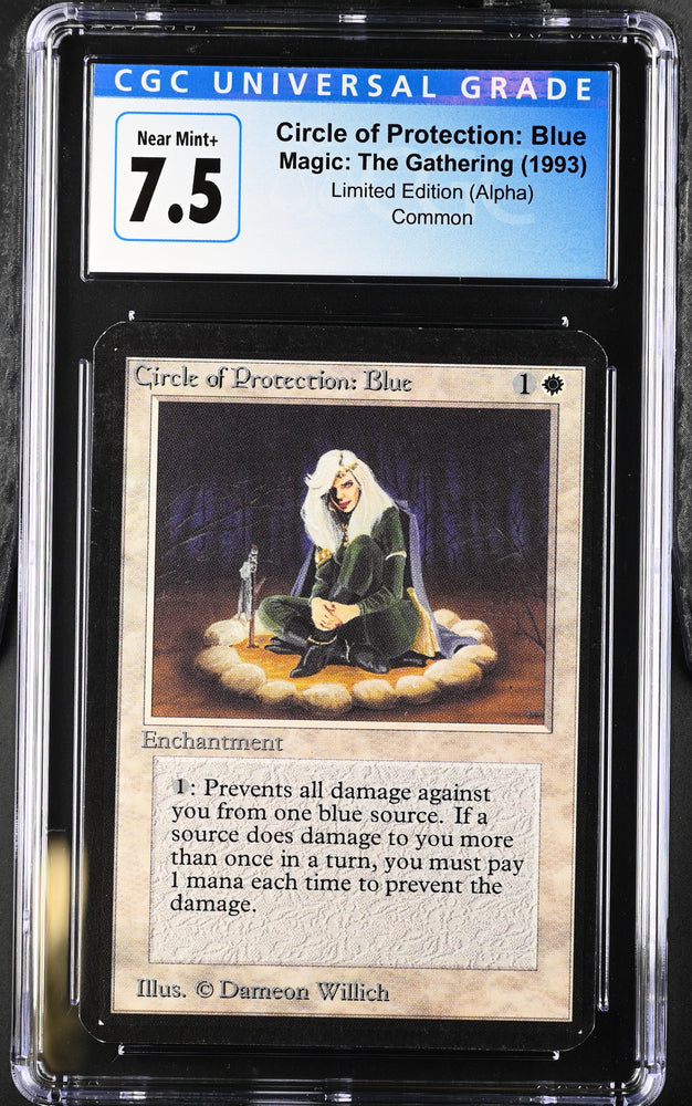 Magic: The Gathering MTG Circle of Protection: Blue [Alpha Edition] Graded CGC 7.5 Near Mint+