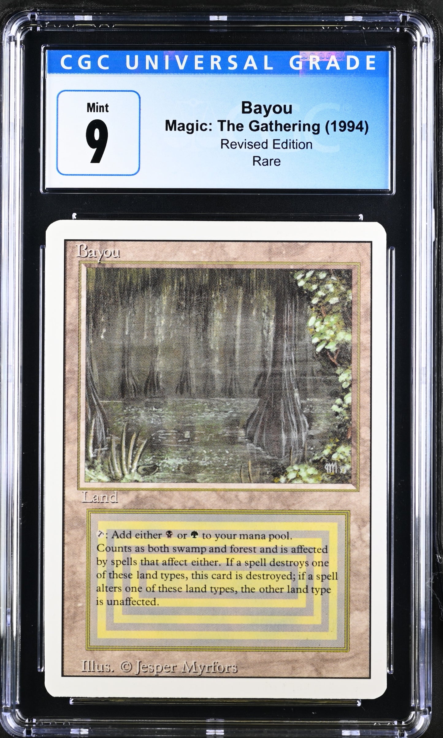 Magic: The Gathering MTG Bayou [Revised Edition] Graded CGC 9 Mint V1