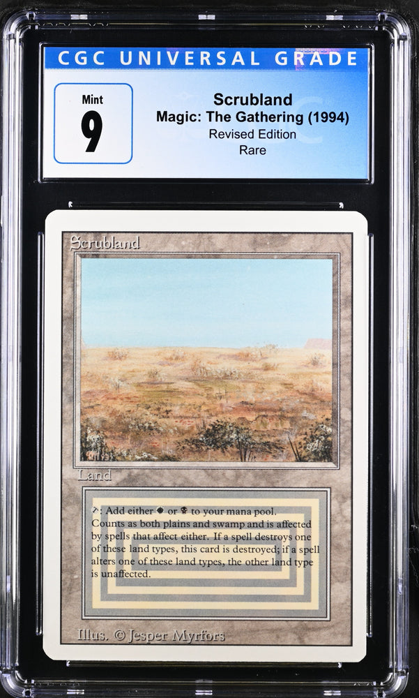 Magic: the Gathering MTG Scrubland [Revised Edition] Graded CGC 9 Mint