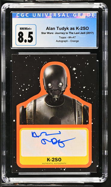 Star Wars Journey to Last Jedi Autograph Card A-AT Orange Alan Tudyk K-2SO 10/25 CGC 8.5 NM/Mint+