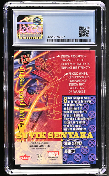 2018 Fleer Ultra X-Men Professor Xavier Hidden Message #76 Suvik Senyaka CGC 9 Mint