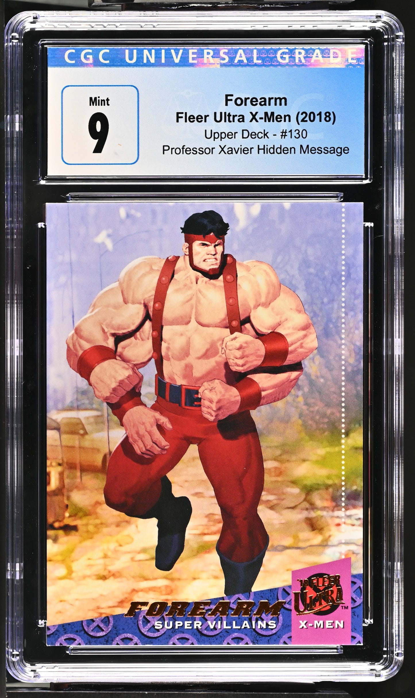 2018 Fleer Ultra X-Men Professor Xavier Hidden Message #130 Forearm CGC 9 Mint