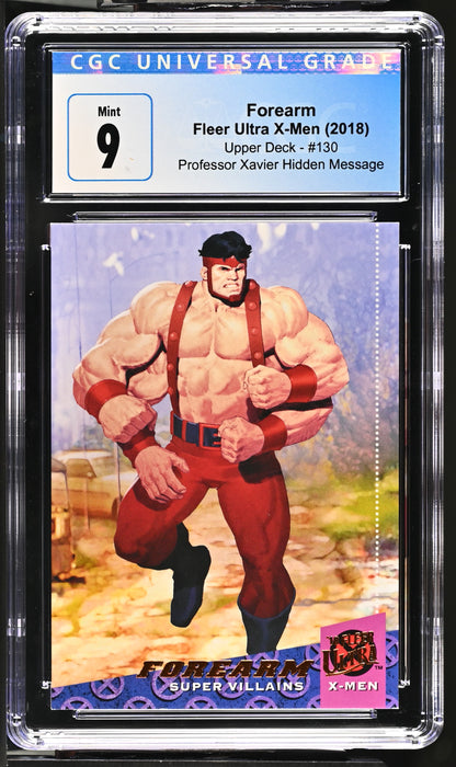 2018 Fleer Ultra X-Men Professor Xavier Hidden Message #130 Forearm CGC 9 Mint