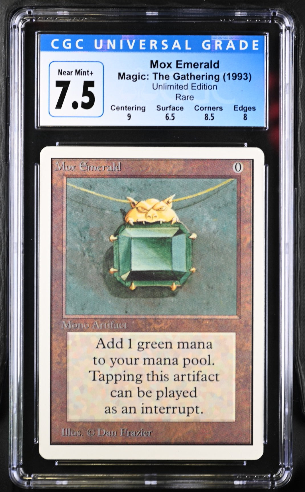 Magic: The Gathering MTG Mox Emerald [Unlimited Edition] Graded CGC 7.5 Near Mint+