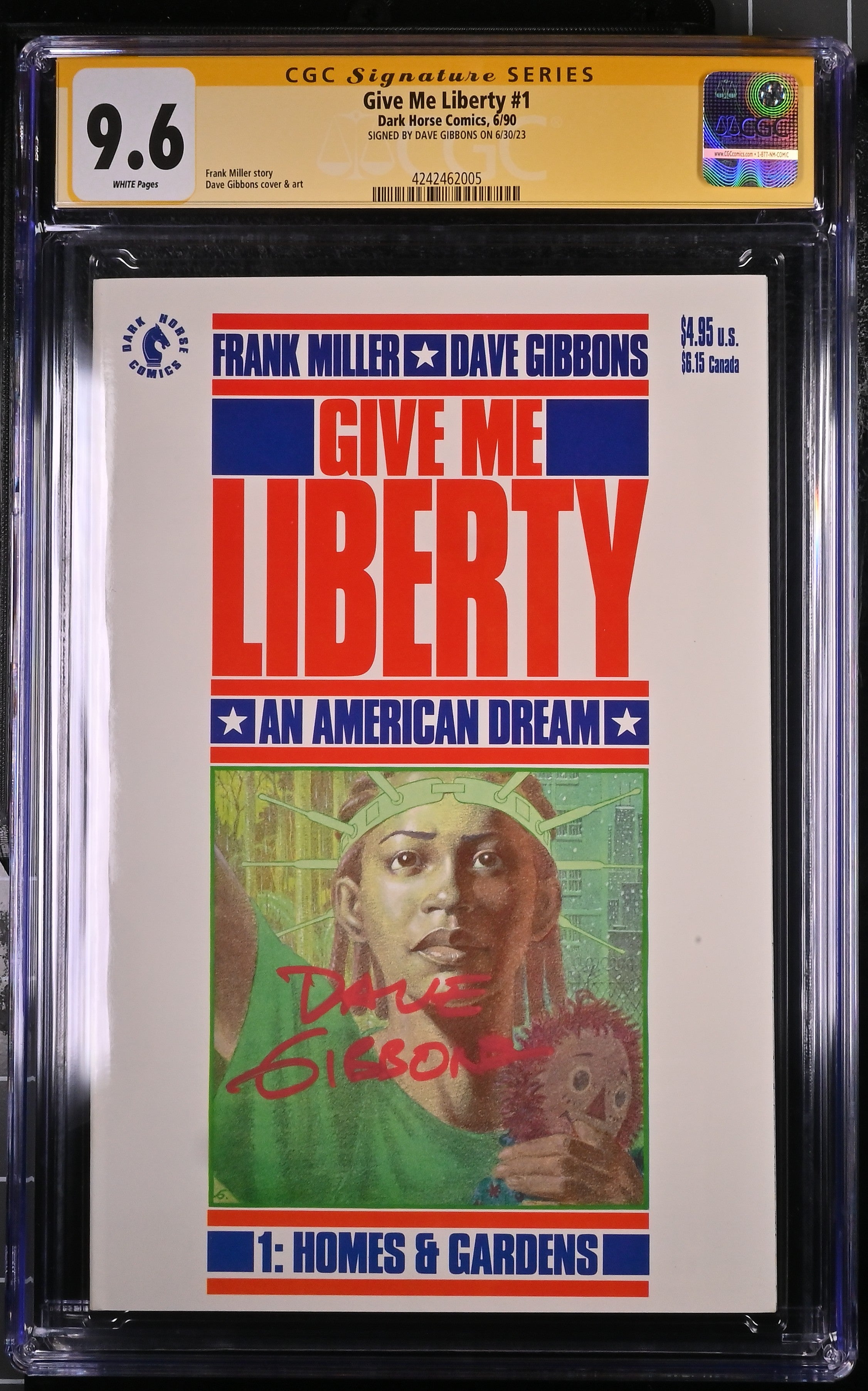 Give Me Liberty #1 (1990) CGC 9.6 Signed by Dave Gibbons