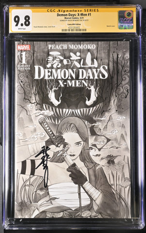 DEMON DAYS X-MEN #1 ComicsPro Edition Graded CGC 9.8 Signed by Peach Momoko