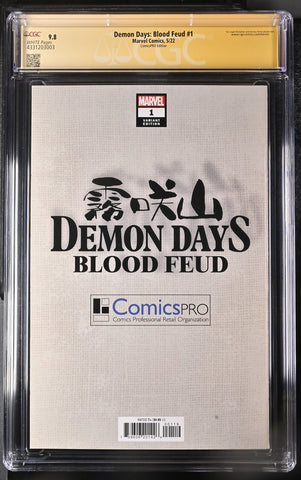 Demon Days Blood Feud #1 ComicsPro Edition Graded CGC 9.8 Signed By Peach Momoko