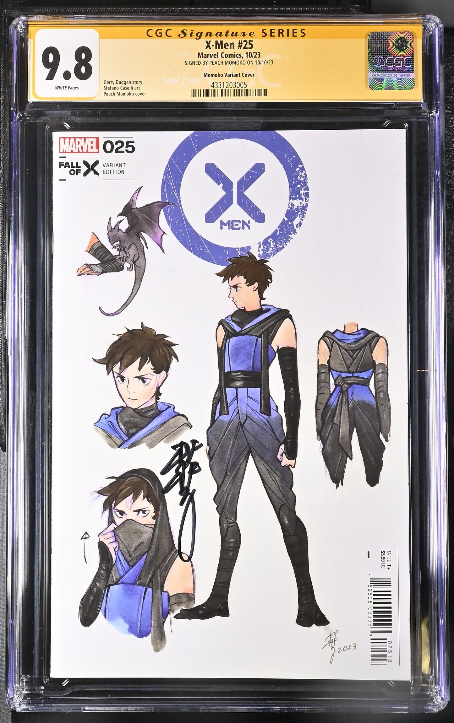 X-Men #25 Design Variant Graded CGC 9.8 Signed By Peach Momoko